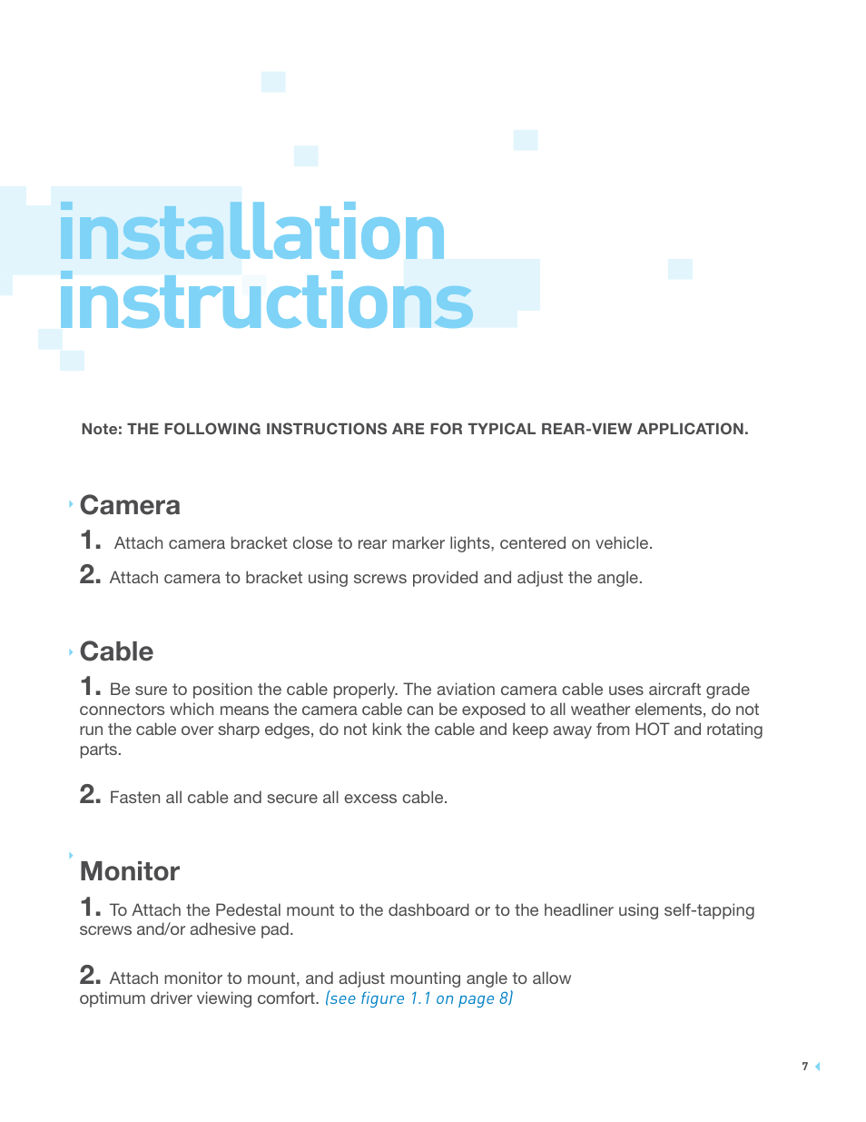 Installation instructions | RearviewSafety RVS-7707721 User Manual | Page 7 / 21