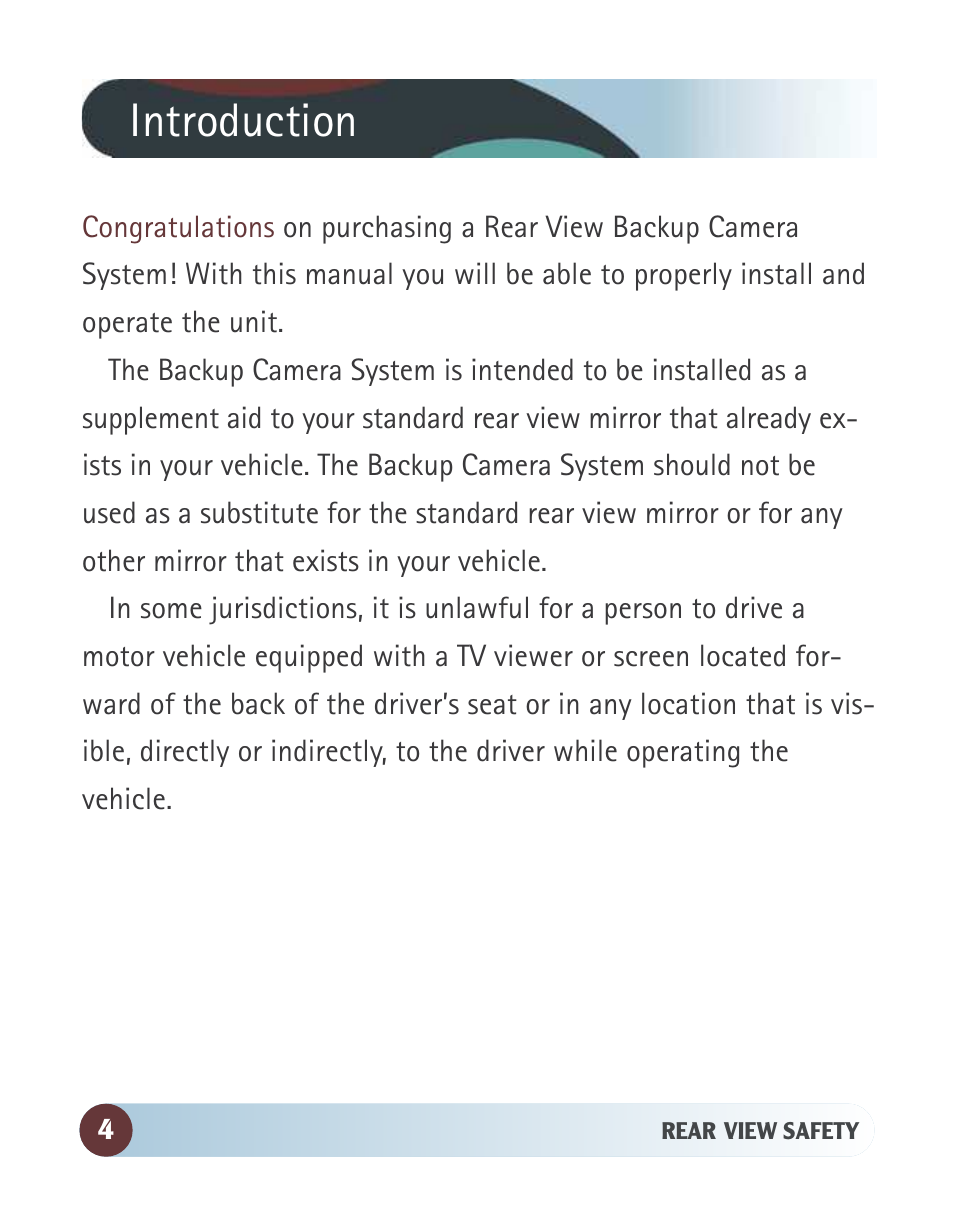 Introduction | RearviewSafety RVS-770812N User Manual | Page 4 / 26
