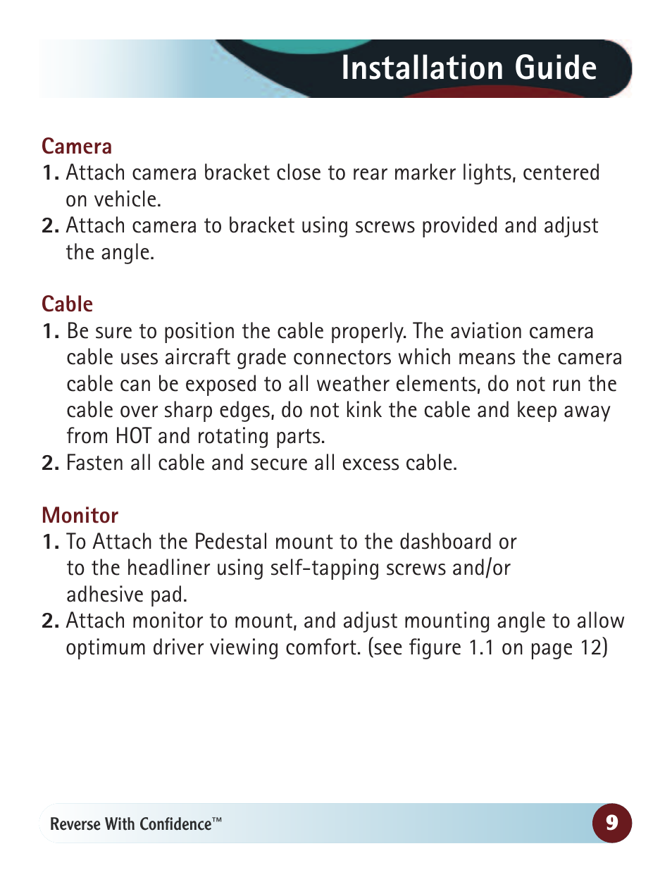 Installation guide | RearviewSafety RVS-770616N User Manual | Page 9 / 27