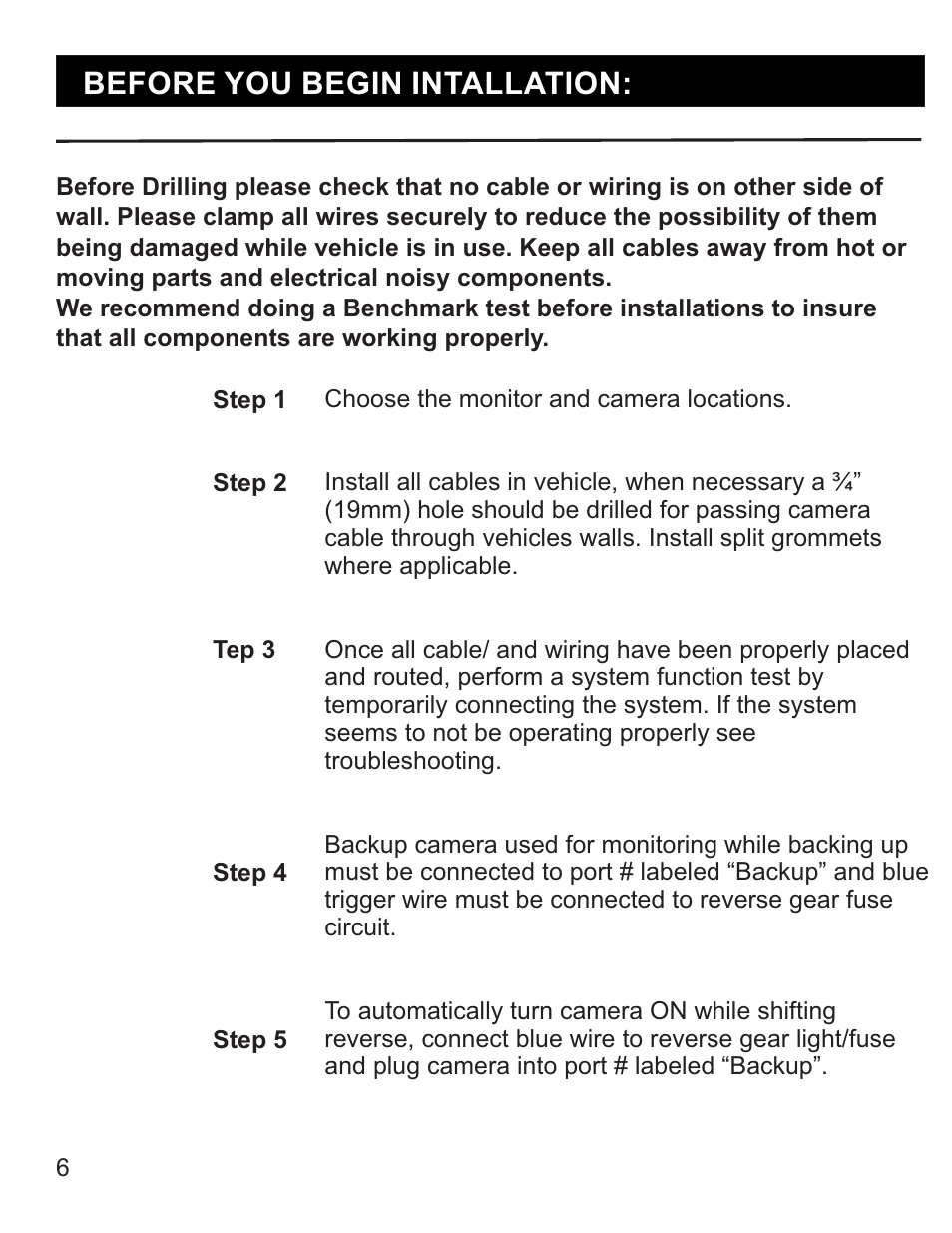 Before you begin intallation | RearviewSafety RVS-770619N User Manual | Page 6 / 21