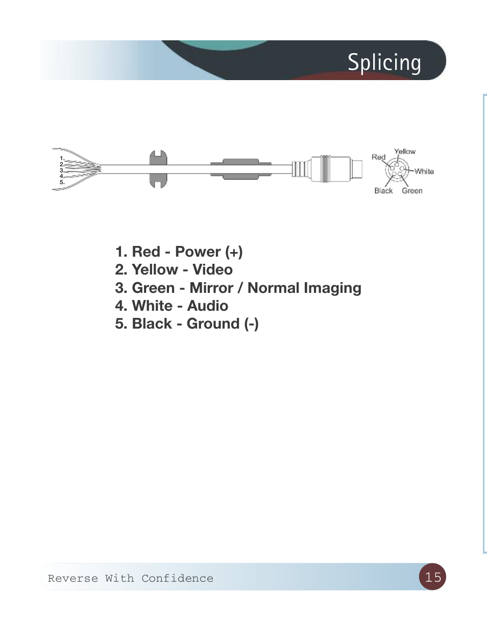 Splicing | RearviewSafety RVS-770619N User Manual | Page 15 / 27