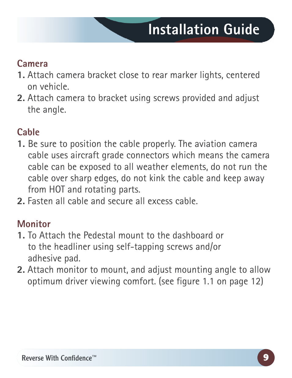 Installation guide | RearviewSafety RVS-7706133 User Manual | Page 9 / 27