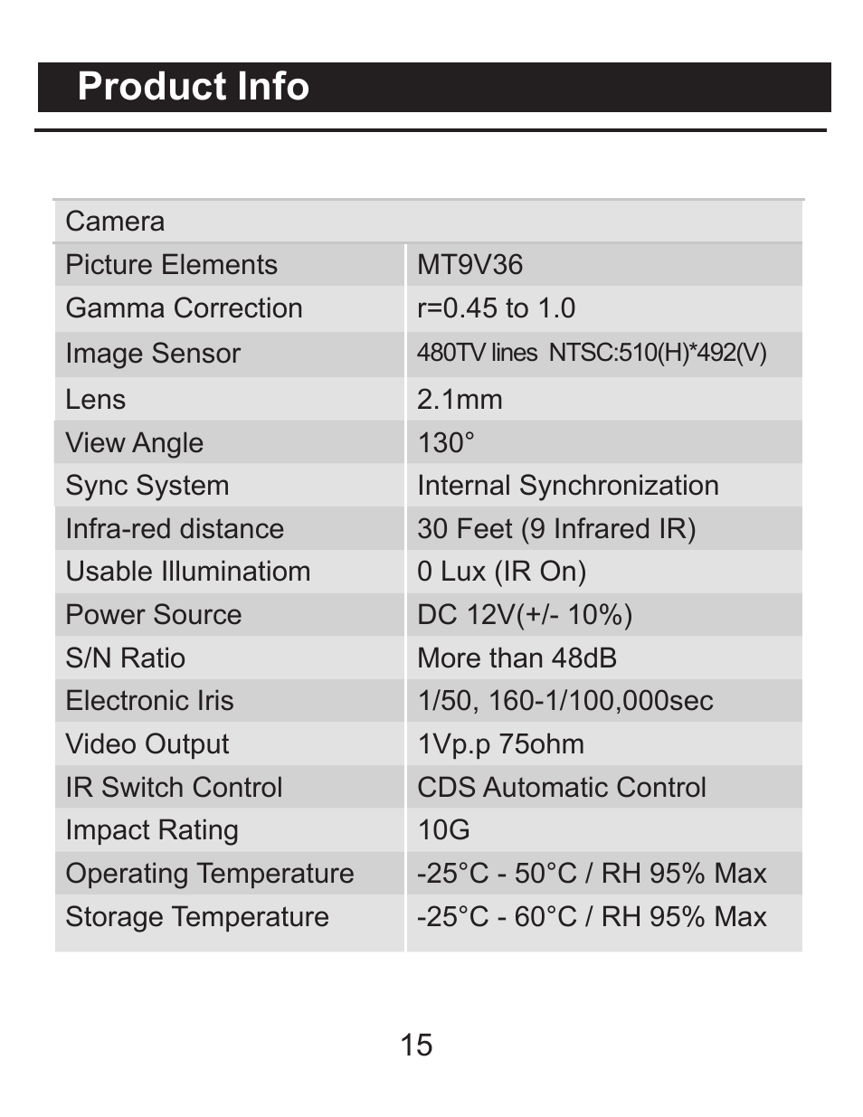 Product info | RearviewSafety RVS-091407 User Manual | Page 14 / 16
