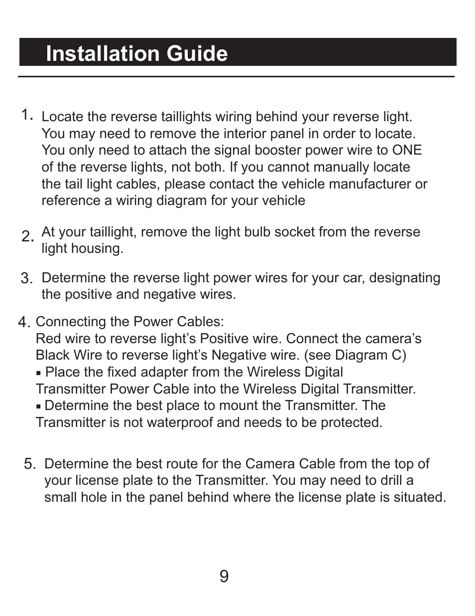 Installation guide | RearviewSafety RVS-091407 User Manual | Page 8 / 16