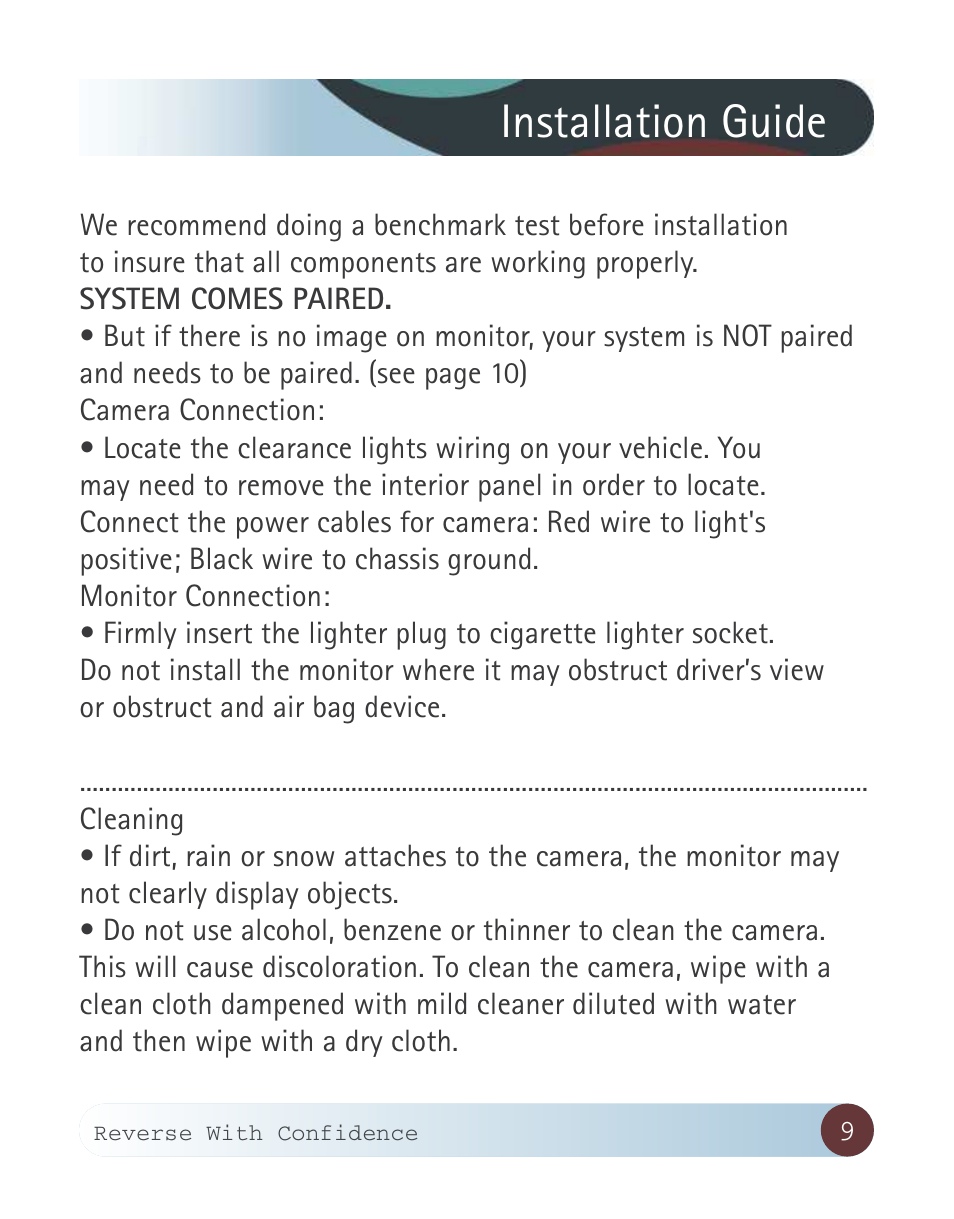 Installation guide | RearviewSafety RVS-CW-CAM User Manual | Page 9 / 23