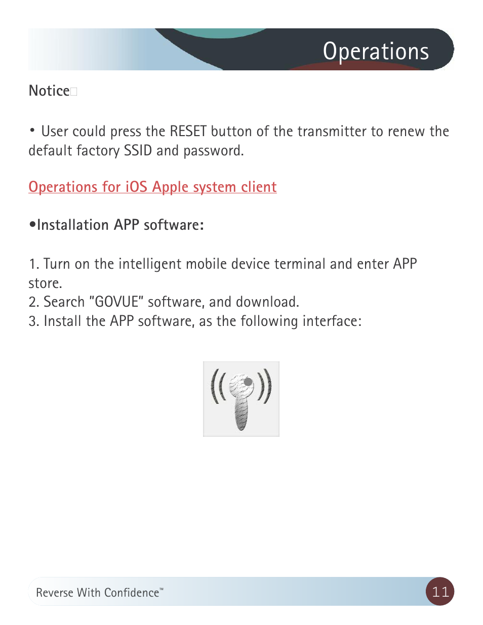 Operations | RearviewSafety RVS-020813 User Manual | Page 11 / 18