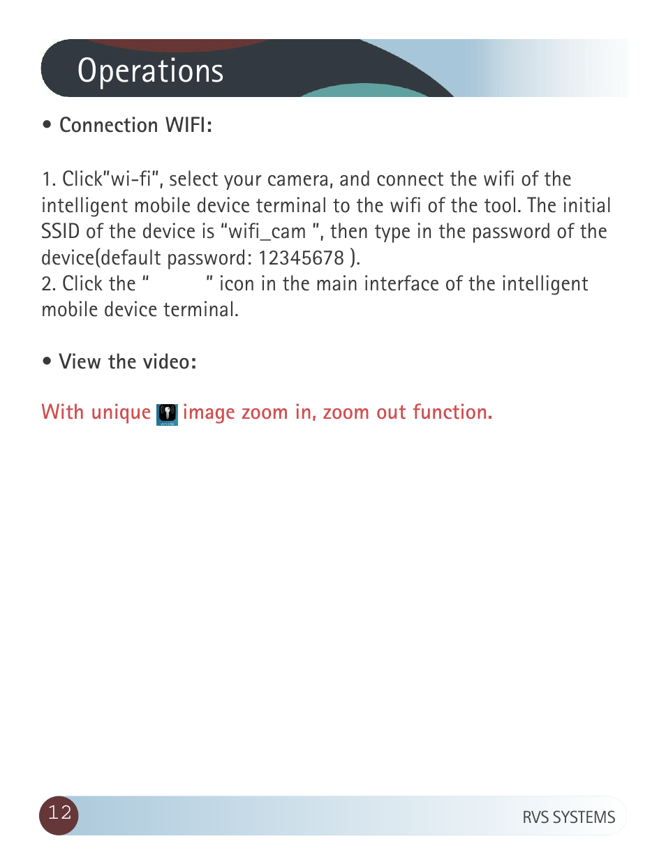 Operations | RearviewSafety RVS-020813 User Manual | Page 12 / 18