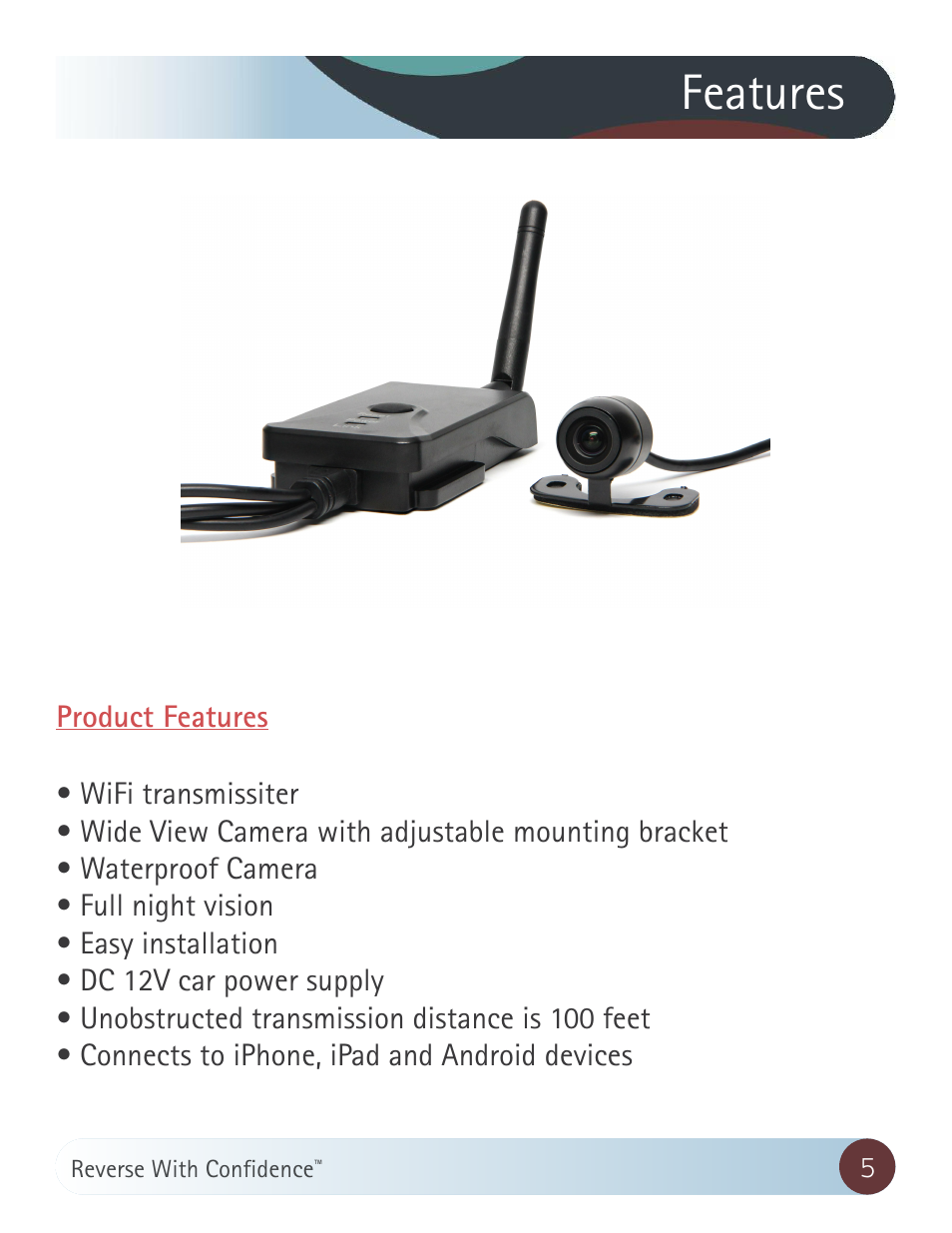 Features | RearviewSafety RVS-020813 User Manual | Page 5 / 18