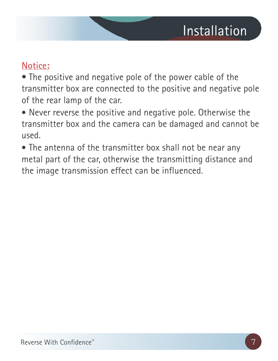 Installation | RearviewSafety RVS-020813 User Manual | Page 7 / 18