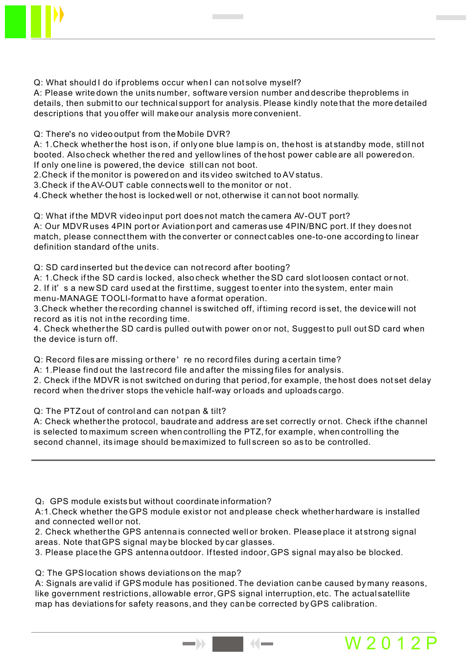 W 2 0 1 2 p, Appendix 2: faq, 28 sd card mobile dvr user manual 28 | RearviewSafety RVS-MDVR User Manual | Page 30 / 32