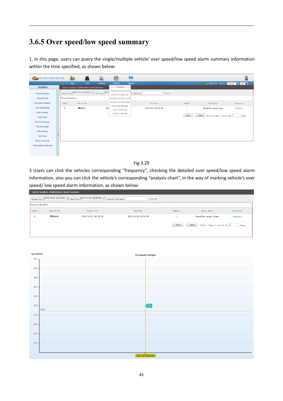 5overspeed/lowspeedsummary, 5 over speed/low speed summary | RearviewSafety RVS-MDVR User Manual | Page 46 / 72