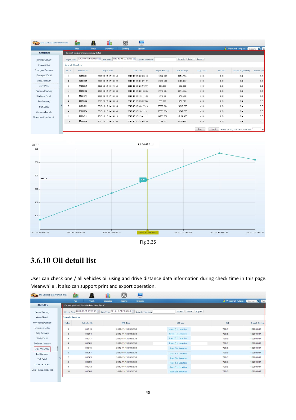 10oildetaillist, 10 oil detail list | RearviewSafety RVS-MDVR User Manual | Page 49 / 72