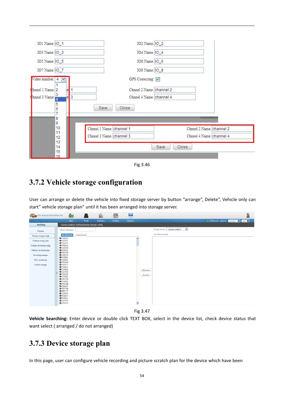 2vehiclestorageconfiguration, 3devicestorageplan, 2 vehicle storage configuration | 3 device storage plan | RearviewSafety RVS-MDVR User Manual | Page 55 / 72