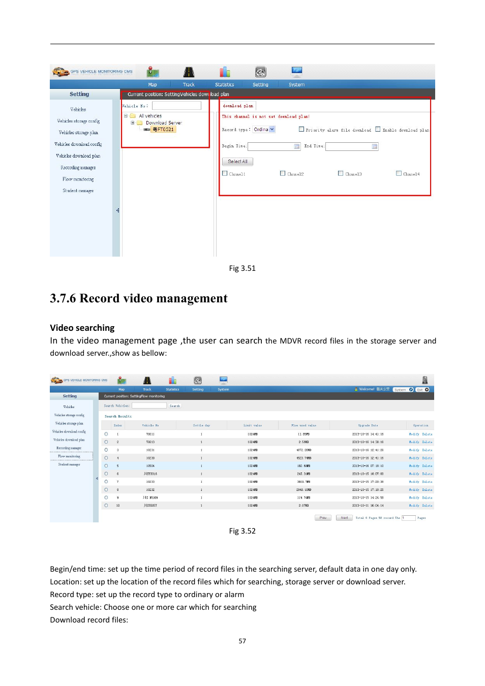 6recordvideomanagement, 6 record video management | RearviewSafety RVS-MDVR User Manual | Page 58 / 72