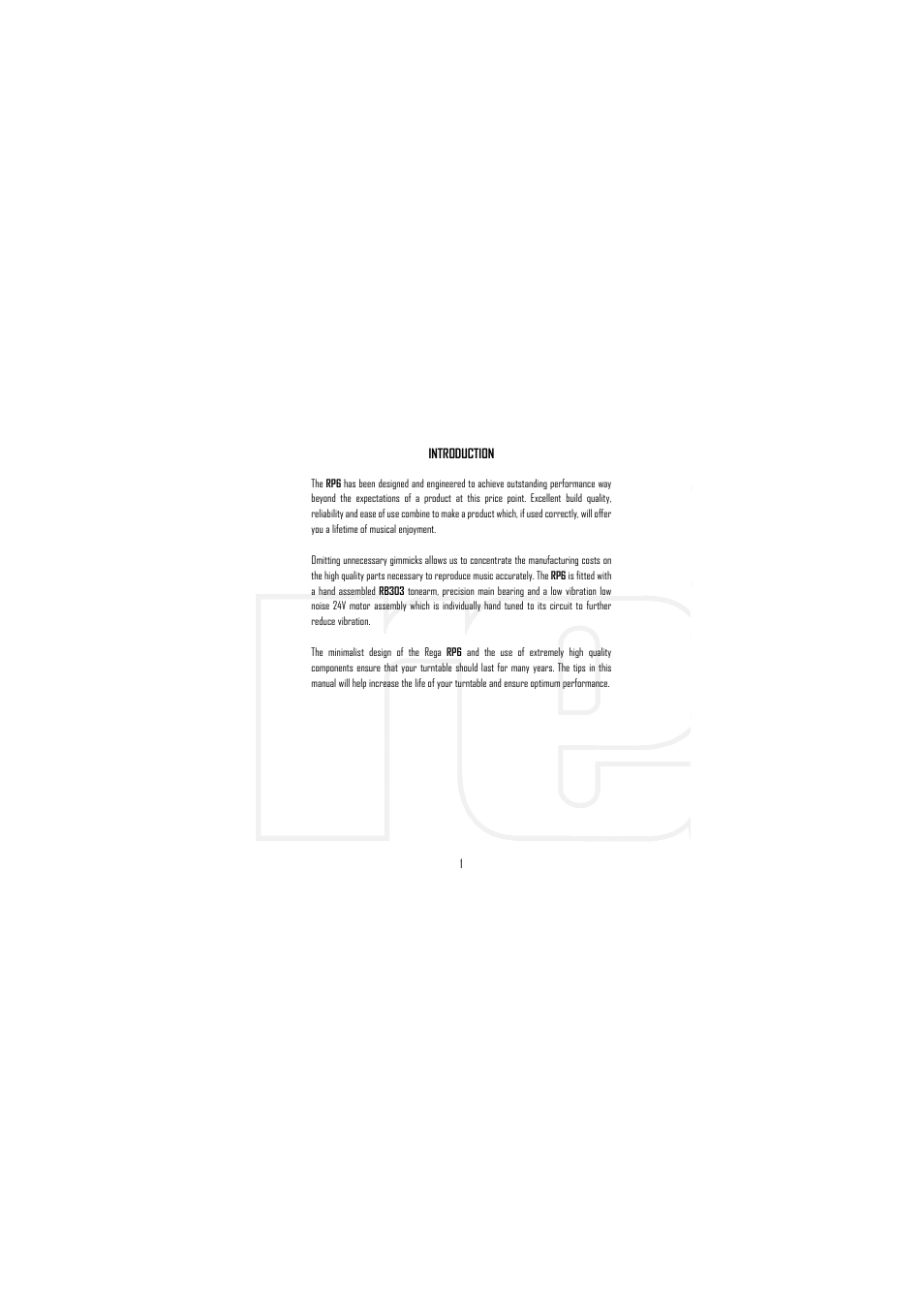 Rega RP6 User Manual | Page 2 / 12