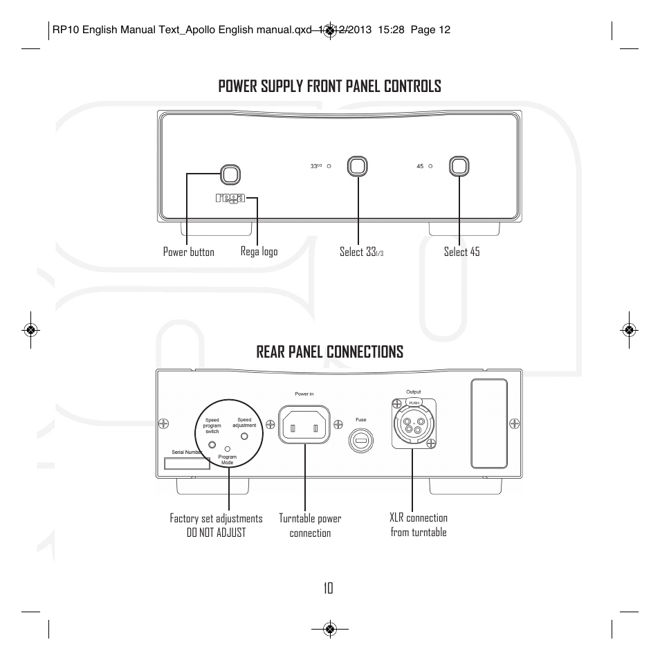 Rega RP10 User Manual | Page 13 / 20