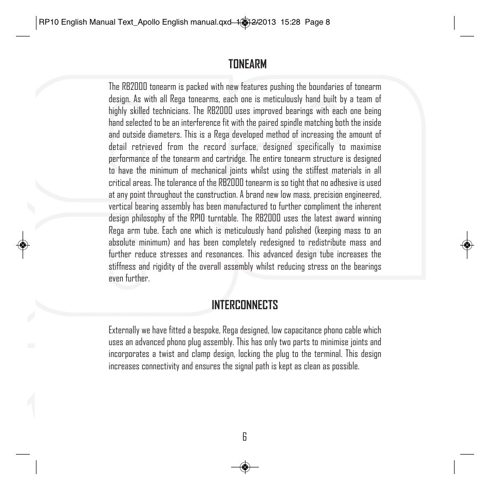 Rega RP10 User Manual | Page 9 / 20