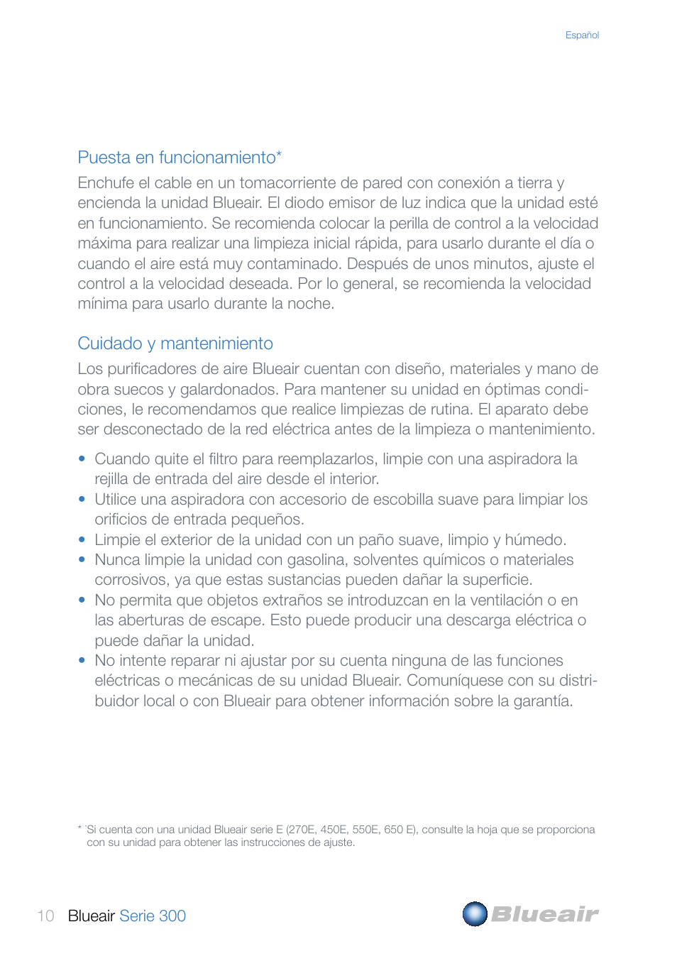 Blueair 300 User Manual | Page 10 / 20