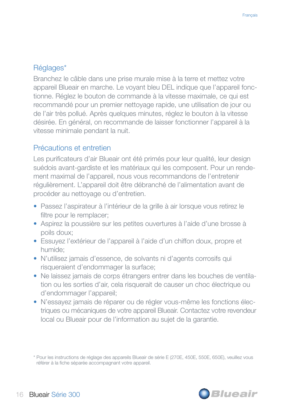 Blueair 300 User Manual | Page 16 / 20