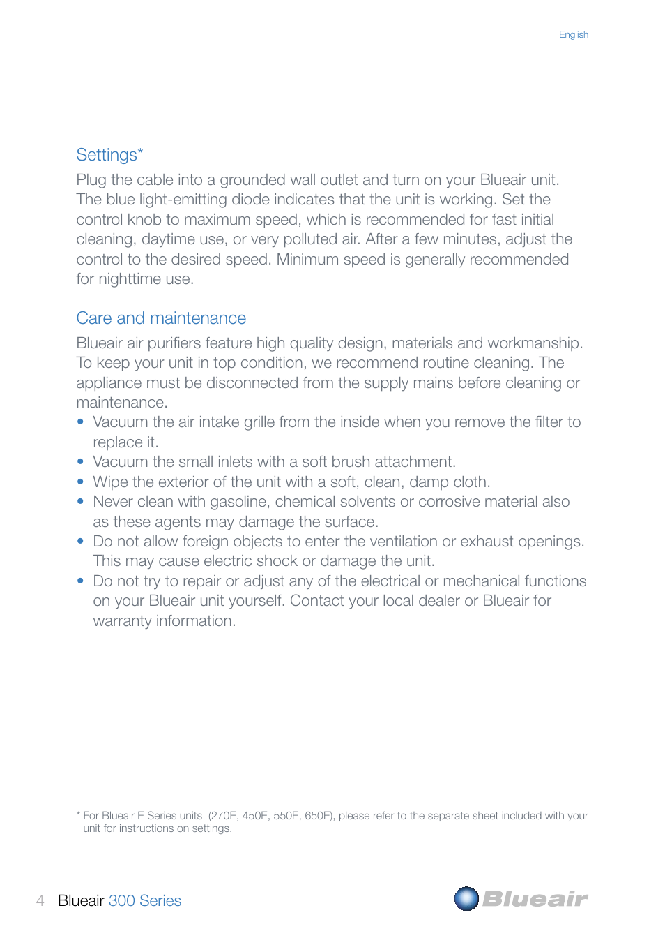 Blueair 300 User Manual | Page 4 / 20