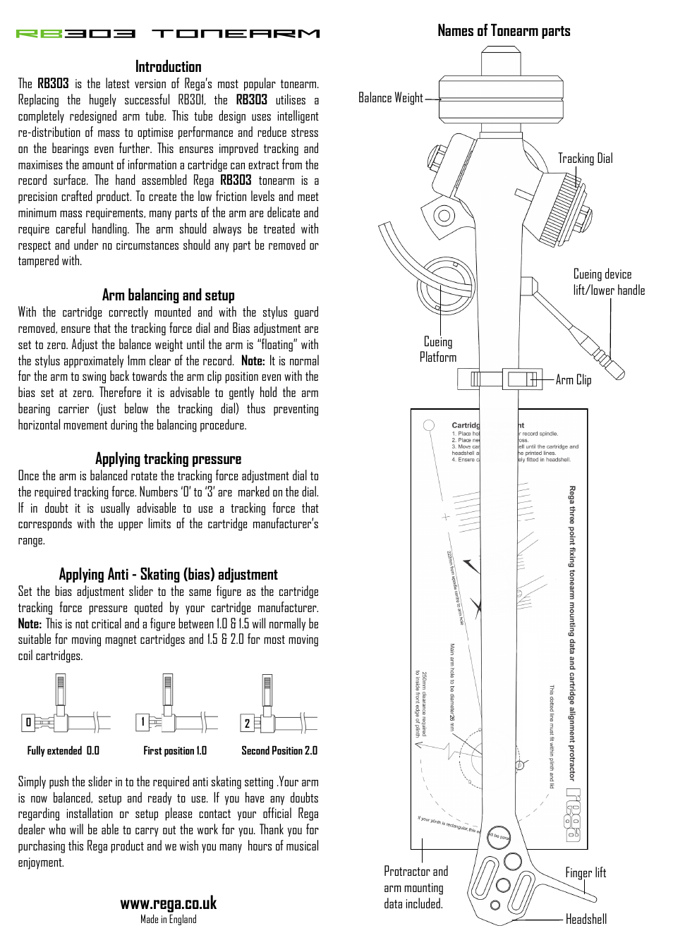 Rega RB303 User Manual | 2 pages