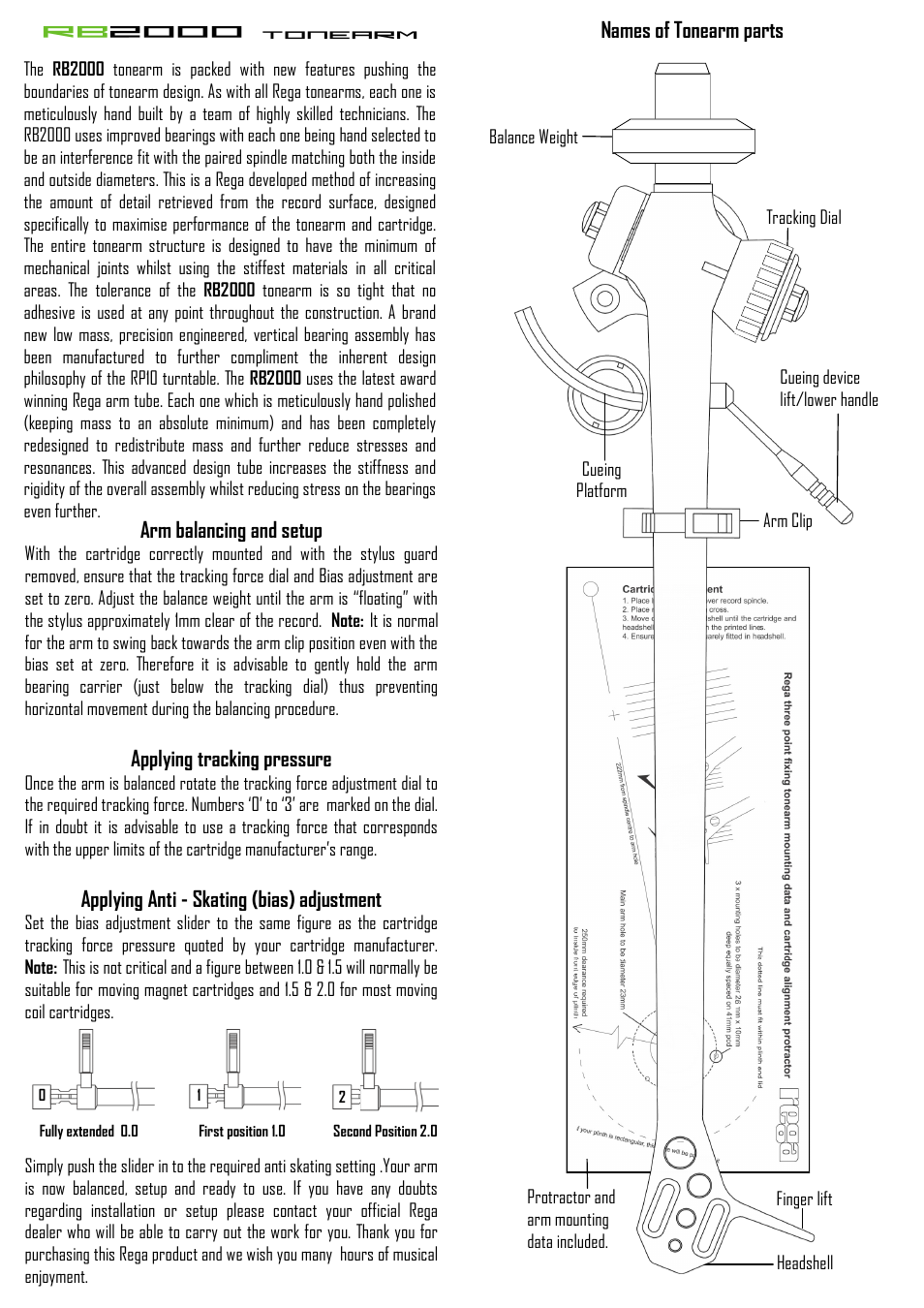 Rega RB2000 User Manual | 2 pages