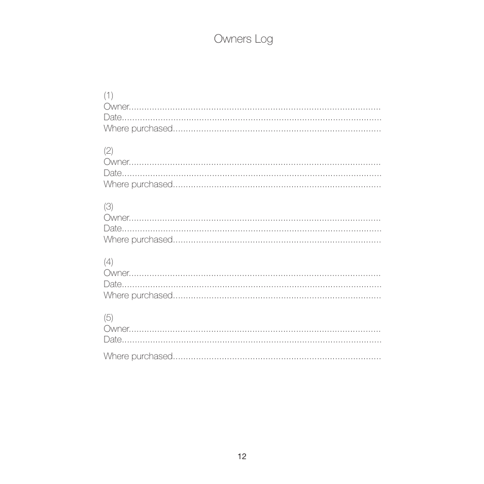 Owners log | Rega DAC-R User Manual | Page 15 / 16