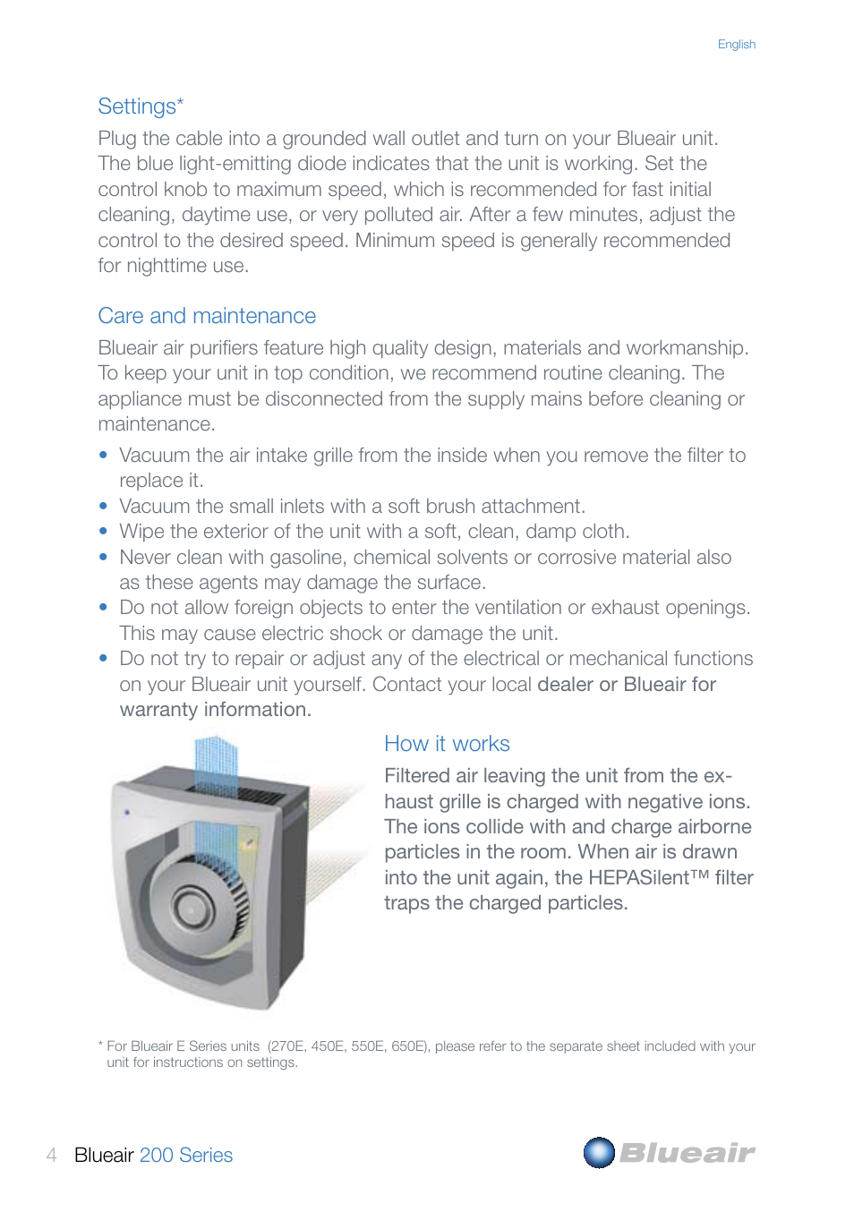 Blueair 200 SERIES User Manual | Page 4 / 20