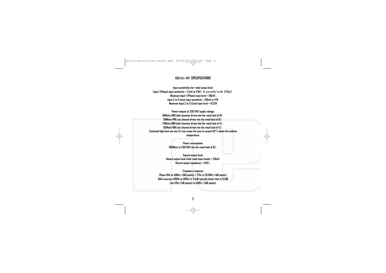 Rega Brio-R User Manual | Page 11 / 17