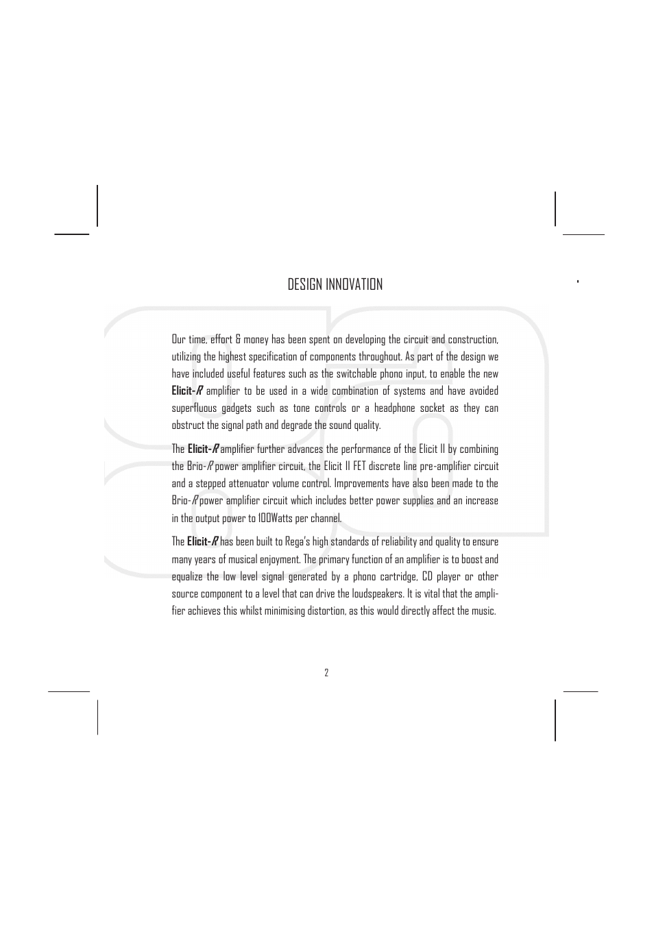 Design innovation | Rega Elicit-R User Manual | Page 5 / 20