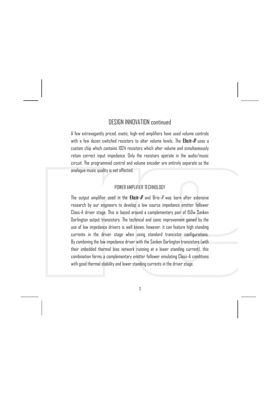 Design innovation continued | Rega Elicit-R User Manual | Page 6 / 20