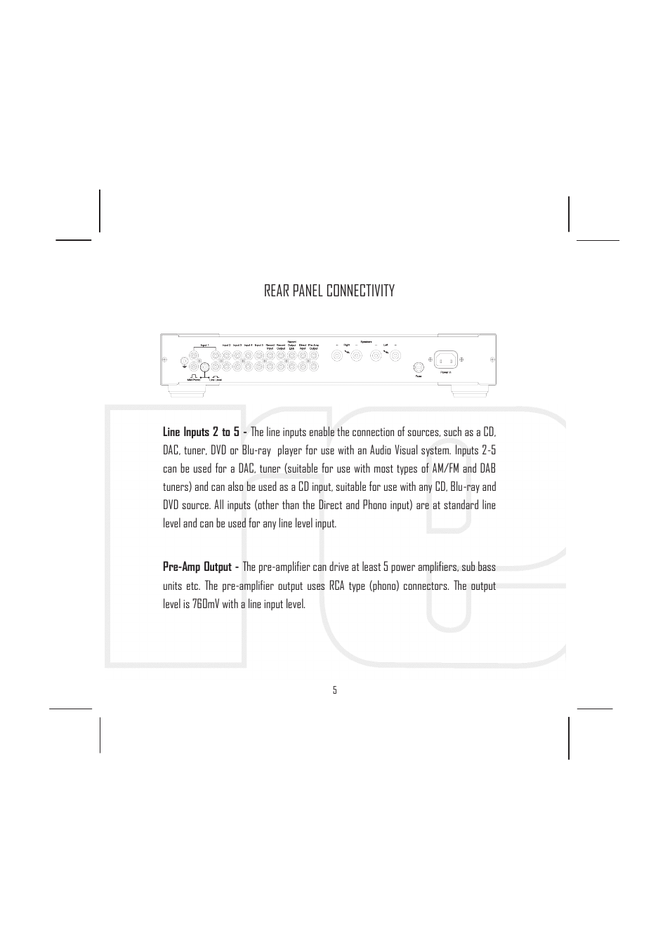 Rear panel connectivity | Rega Elicit-R User Manual | Page 8 / 20
