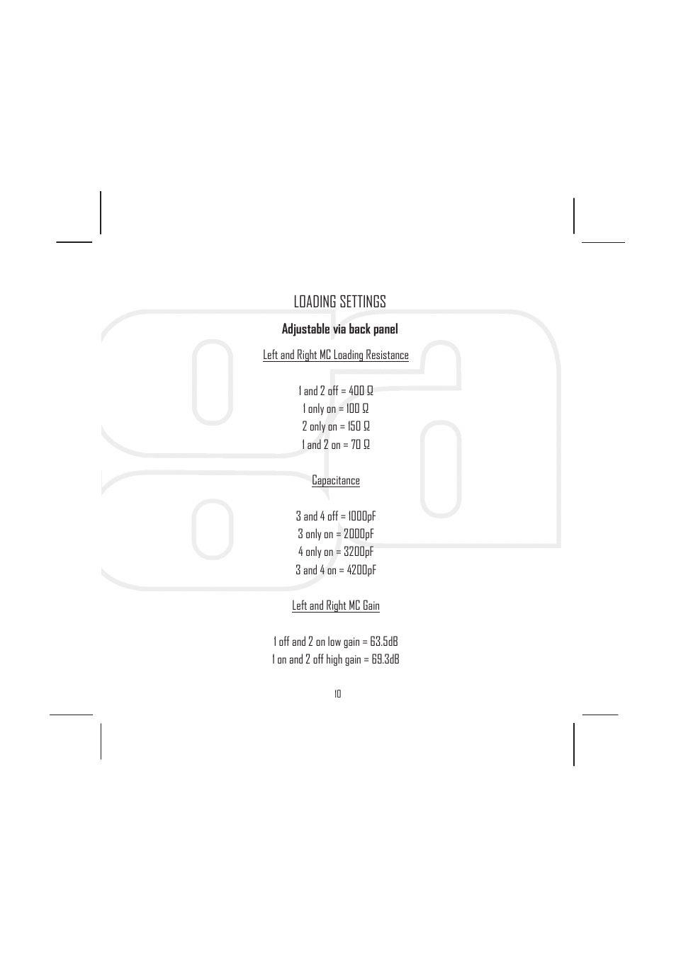 Loading settings | Rega Aria User Manual | Page 13 / 16