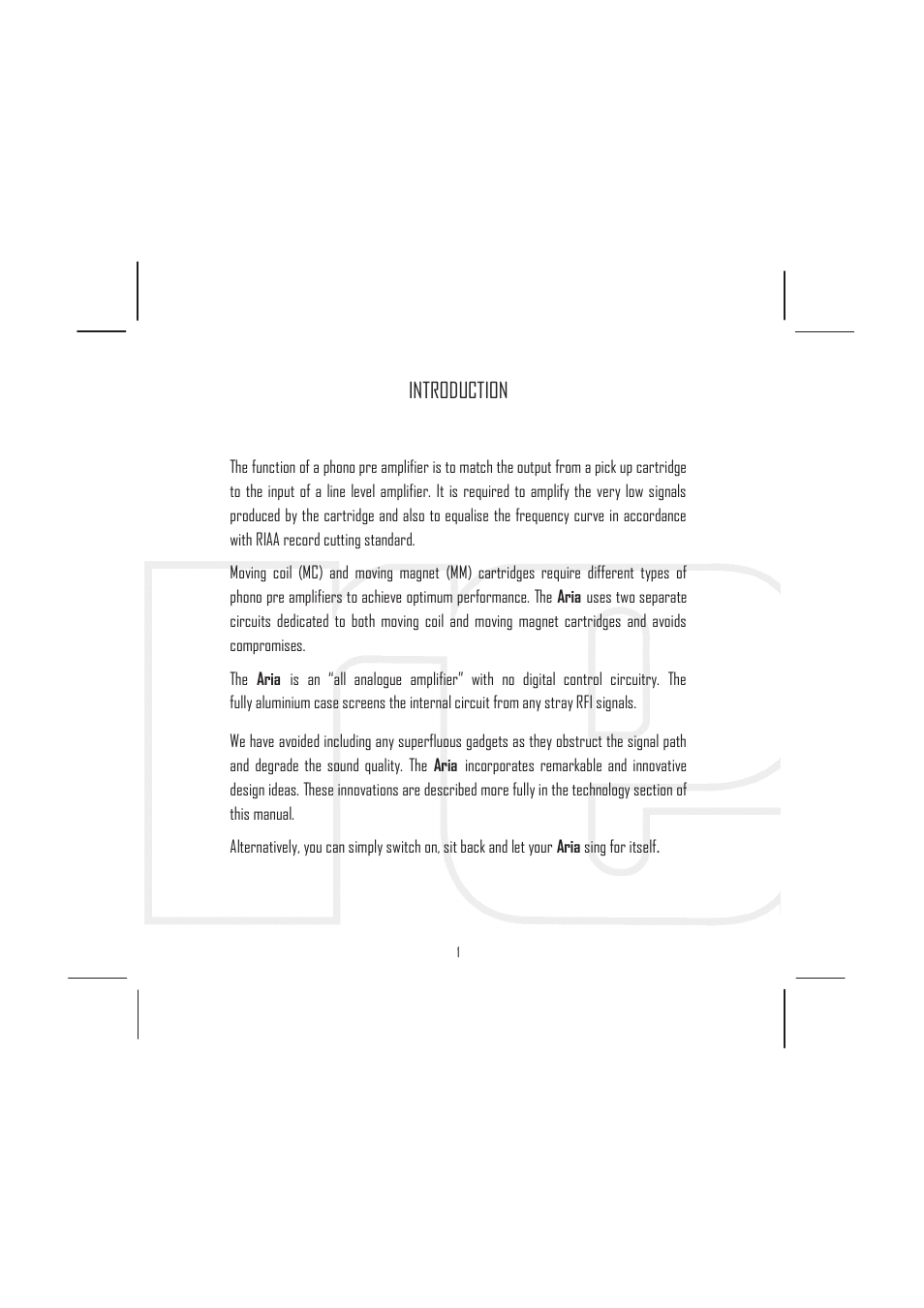 Introduction | Rega Aria User Manual | Page 4 / 16