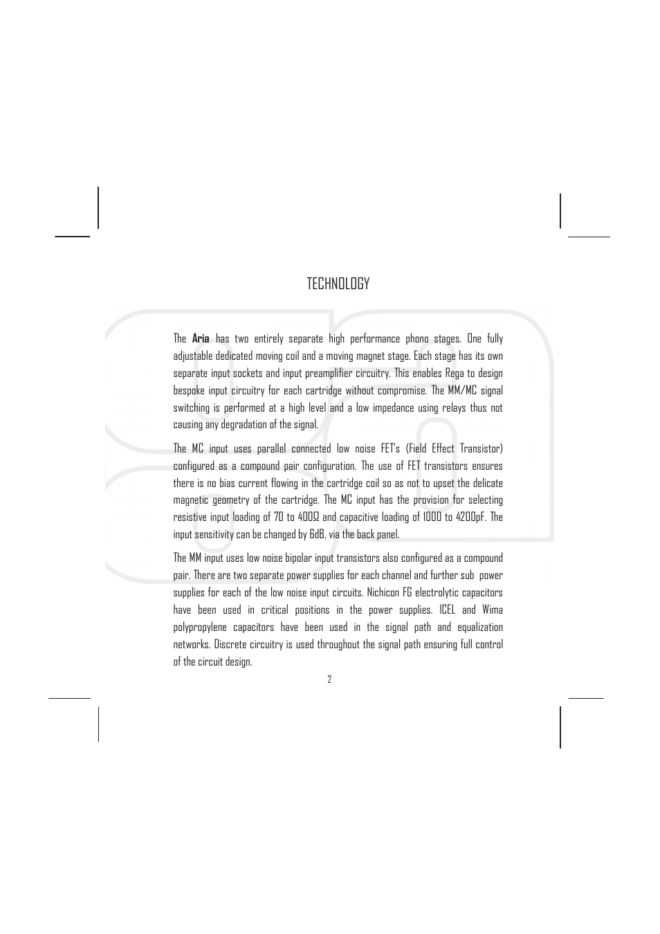 Technology | Rega Aria User Manual | Page 5 / 16