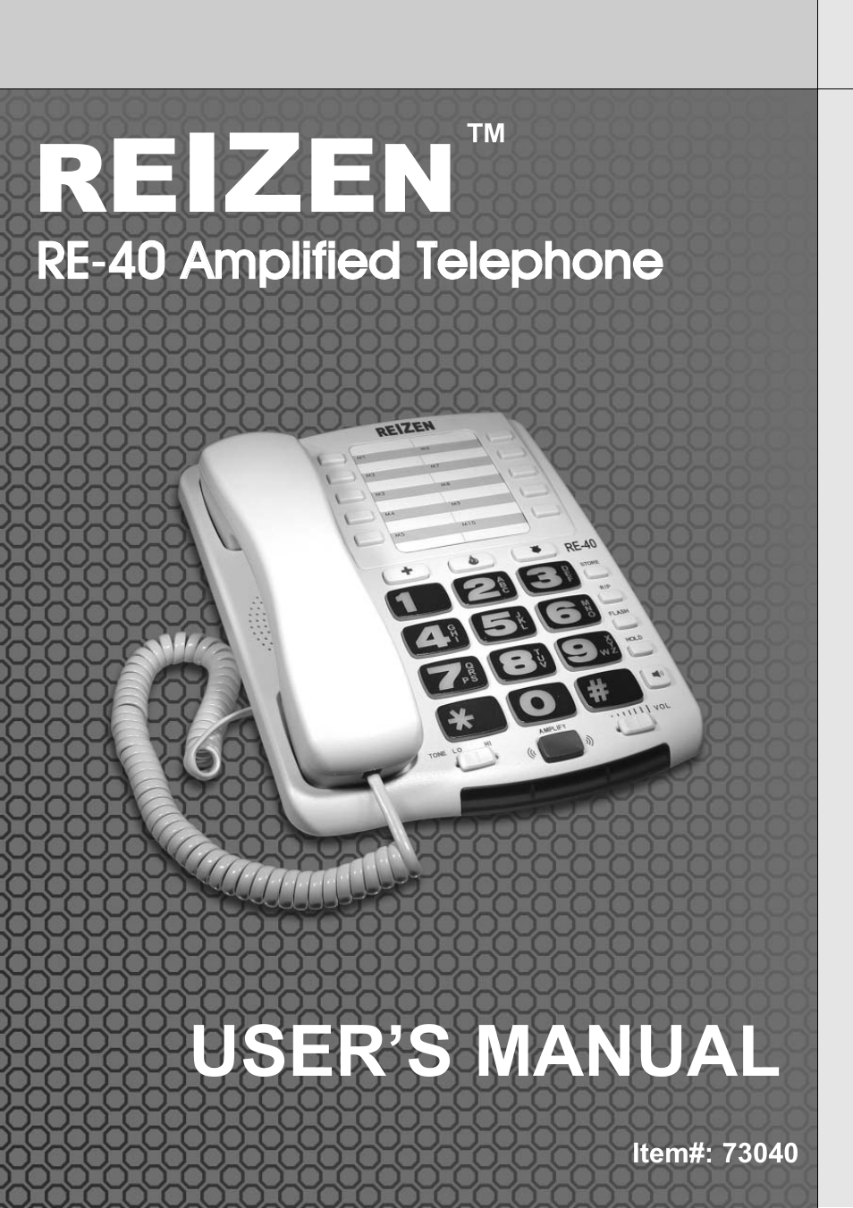 Reizen RE-40 Amplified Telephone User Manual | 16 pages