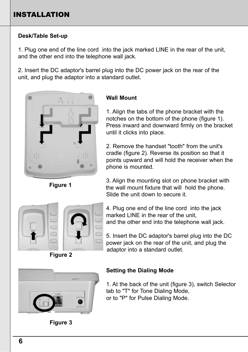 6installation | Reizen RE-40 Amplified Telephone User Manual | Page 6 / 16