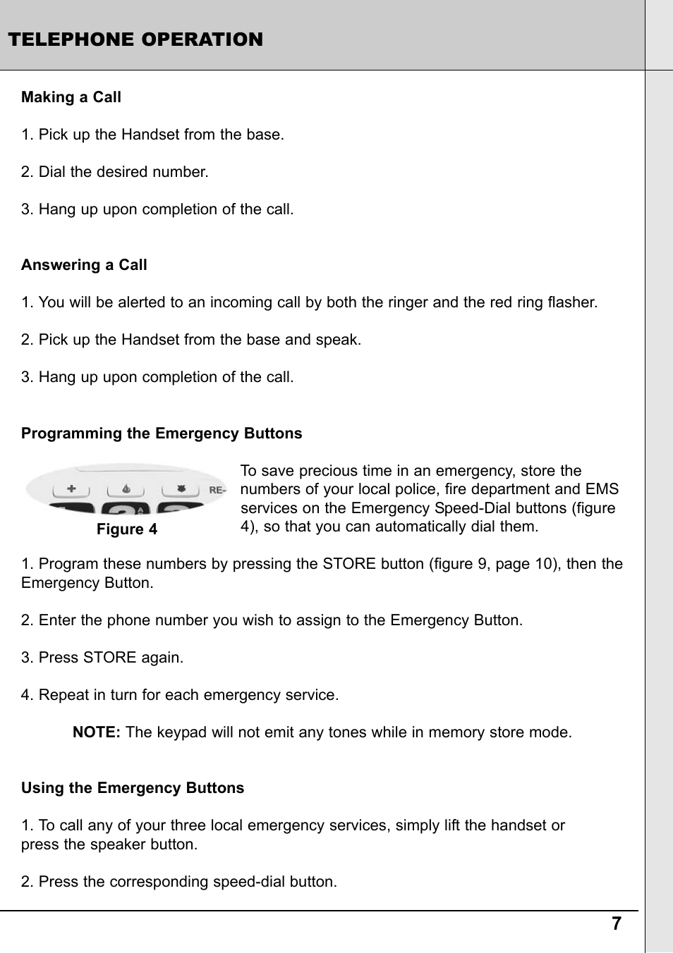 7telephone operation | Reizen RE-40 Amplified Telephone User Manual | Page 7 / 16