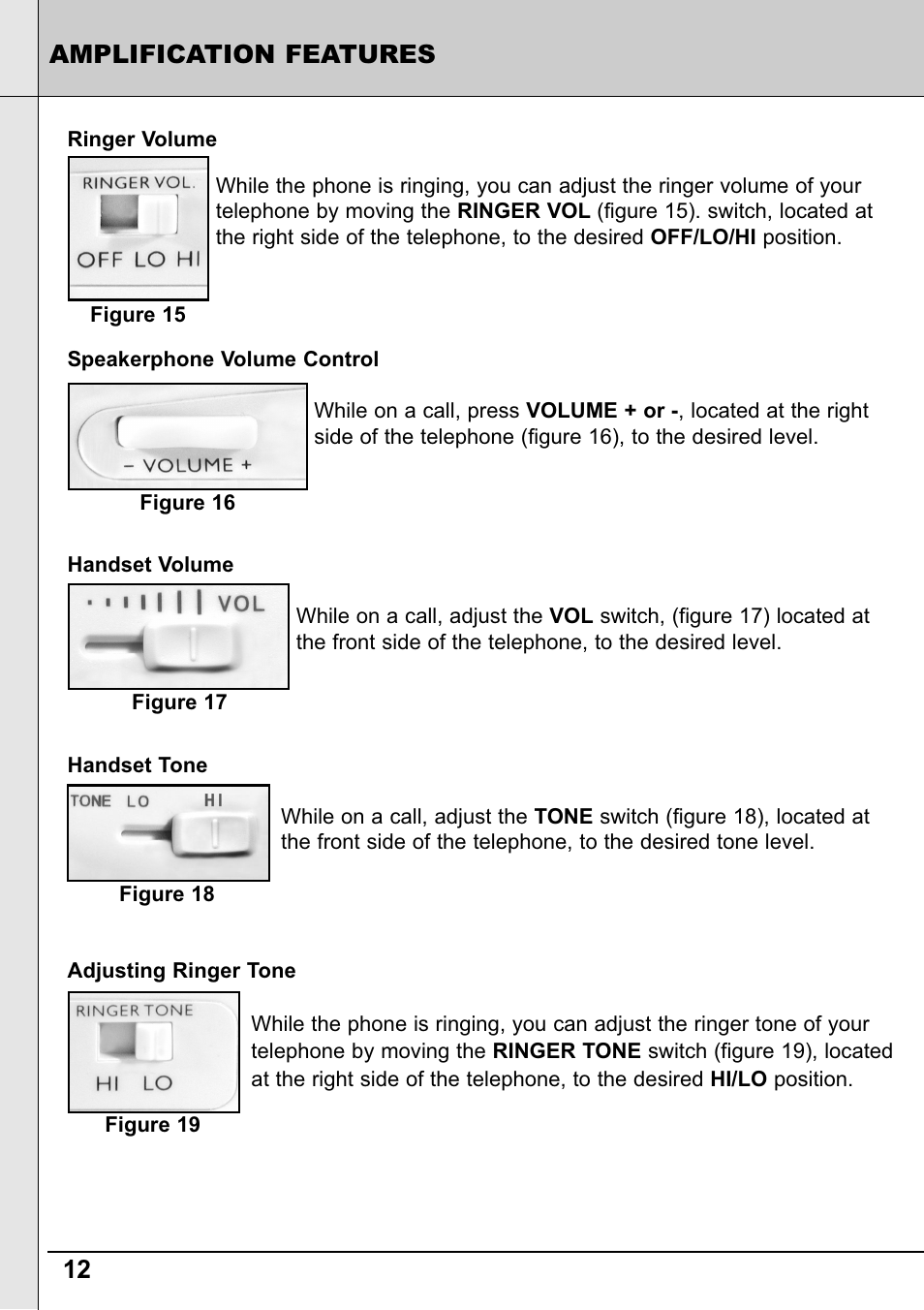 12 amplification features | Reizen RE-50 Amplified Telephone User Manual | Page 12 / 28