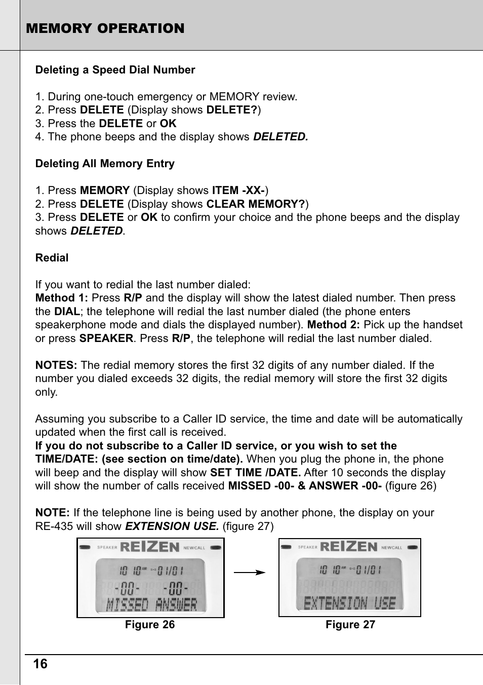 Reizen RE-50 Amplified Telephone User Manual | Page 16 / 28