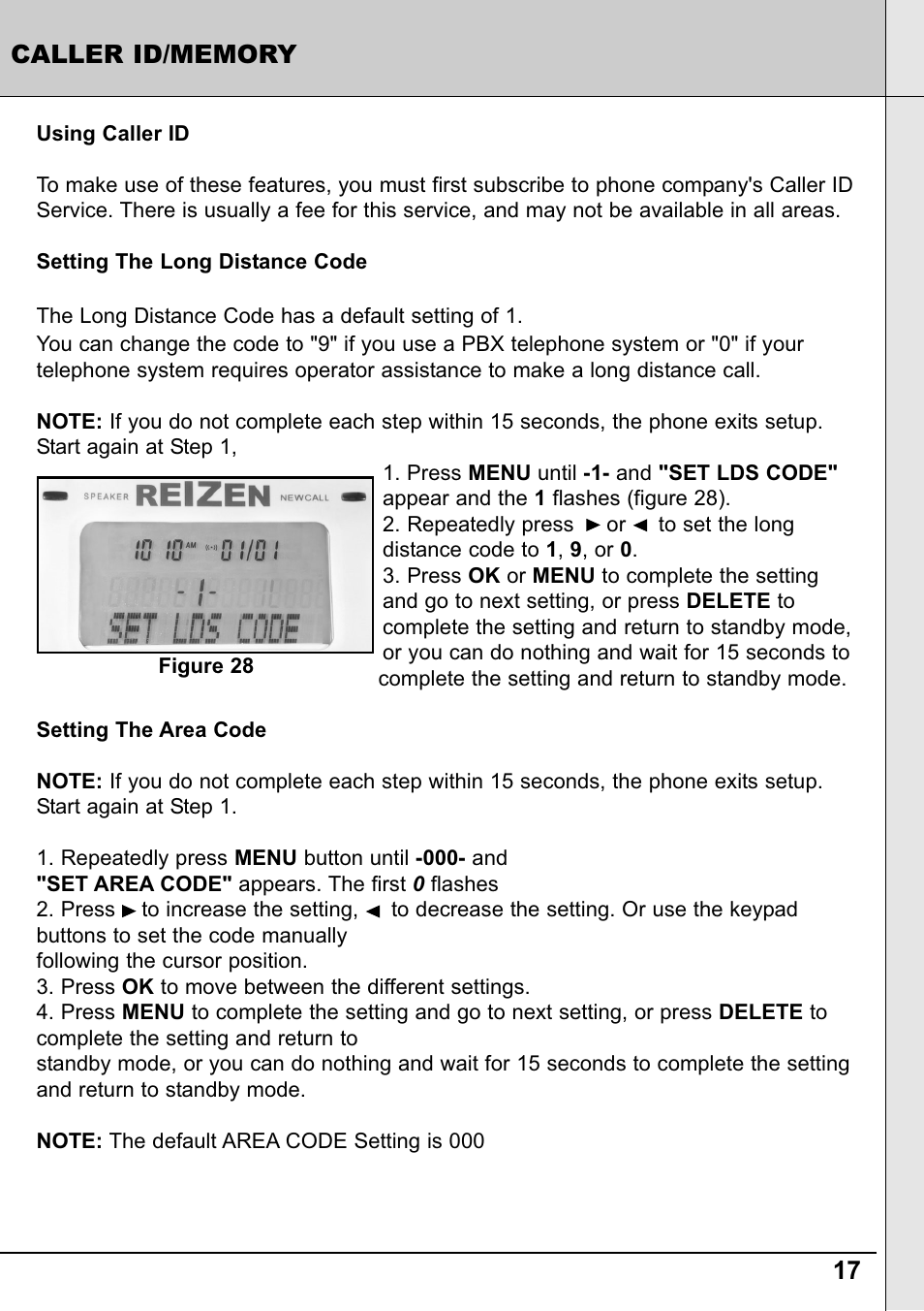 Reizen RE-50 Amplified Telephone User Manual | Page 17 / 28