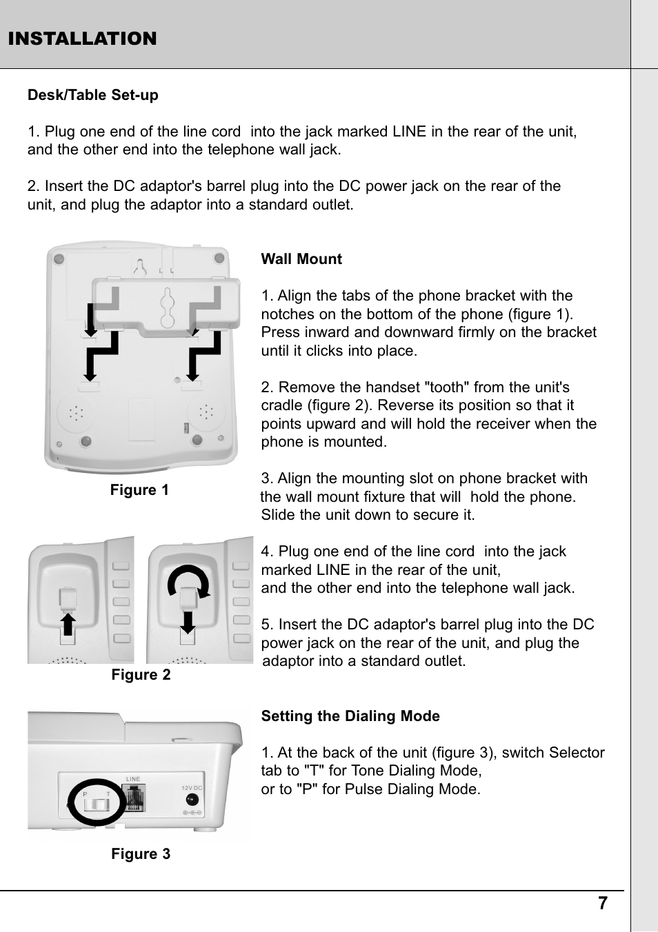 7installation | Reizen RE-50 Amplified Telephone User Manual | Page 7 / 28