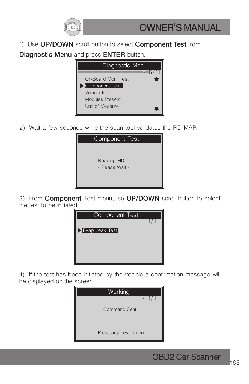 Owner s manual, Obd2 car scanner | Roadi RDT51 User Manual | Page 169 / 186