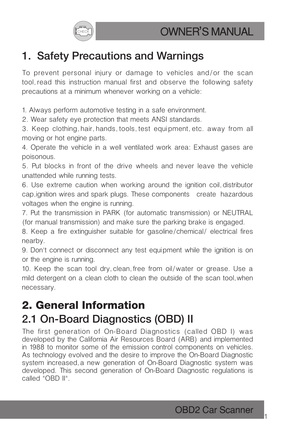 Owner s manual, Safety precautions and warnings | Roadi RDT51 User Manual | Page 5 / 186
