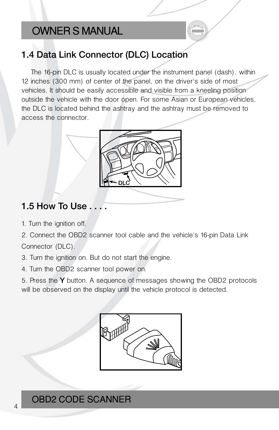 Owner s manual | Roadi RDT55 User Manual | Page 6 / 30