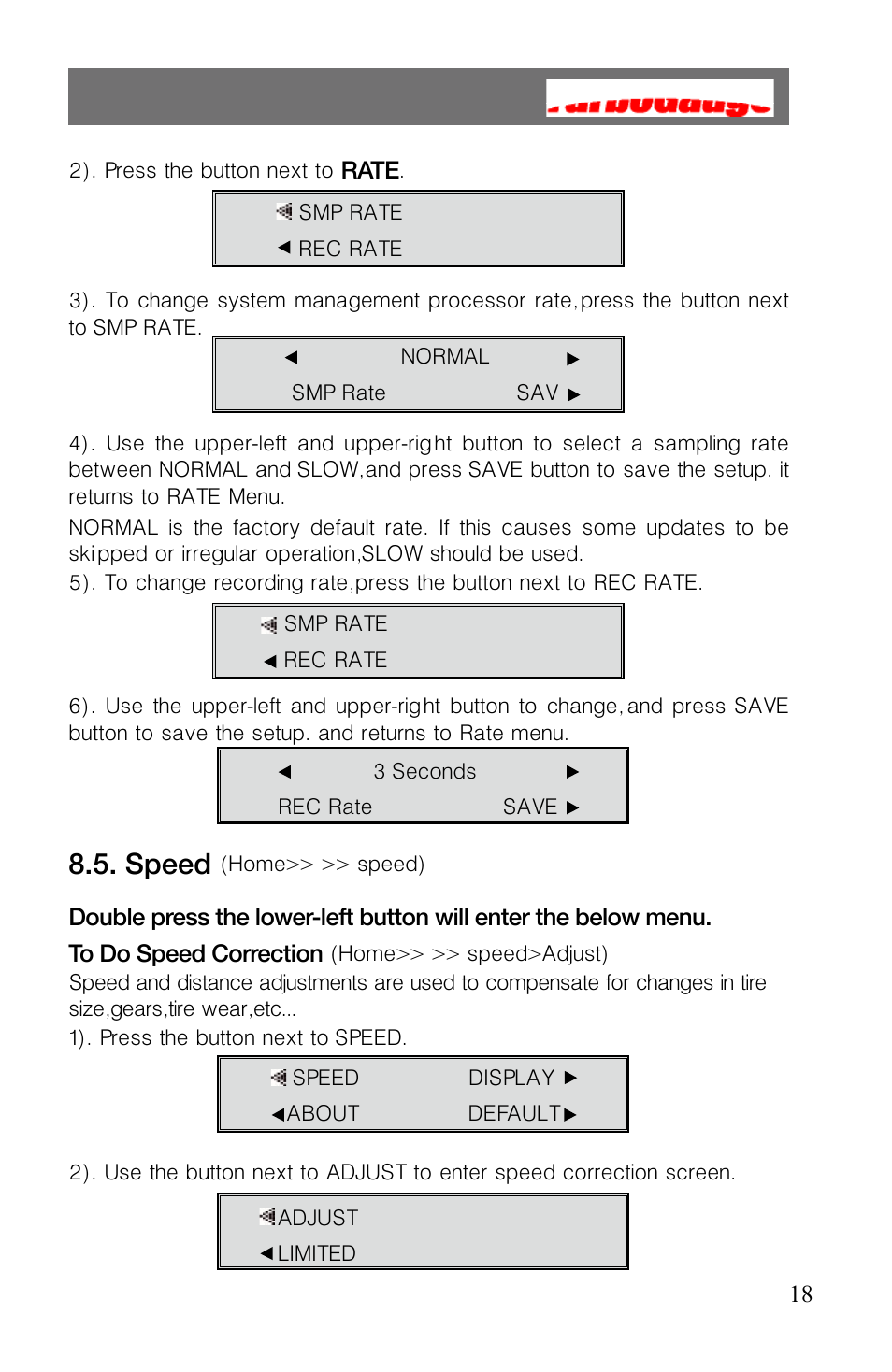 Speed | Roadi Turbo Gauge User Manual | Page 20 / 27