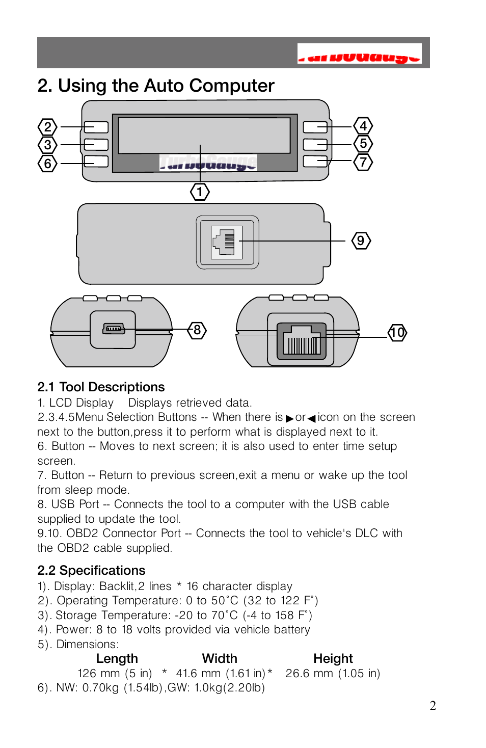 Using the auto computer | Roadi Turbo Gauge User Manual | Page 4 / 27