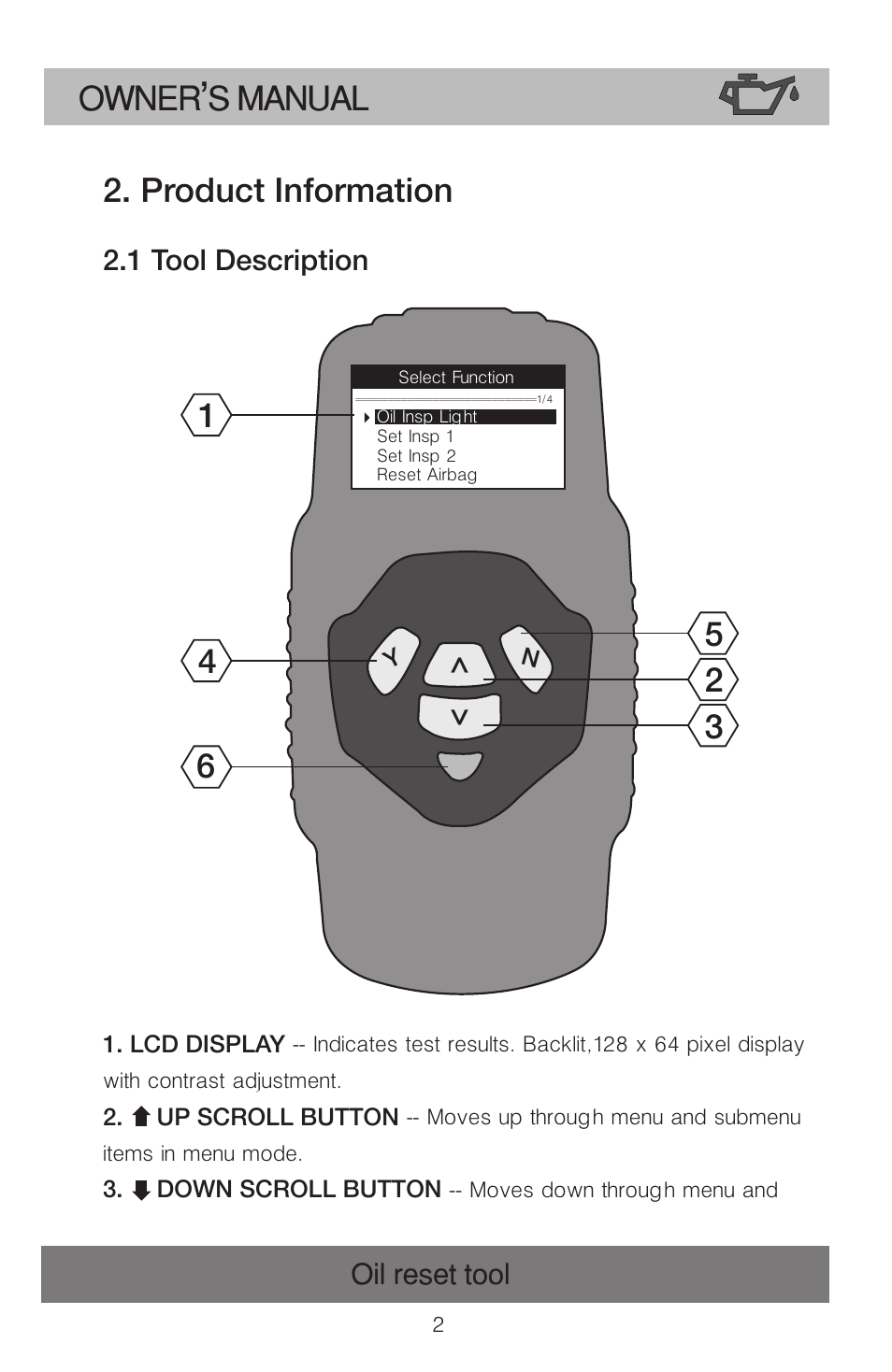 Owner s manual, Product information | Roadi OT900 User Manual | Page 3 / 38