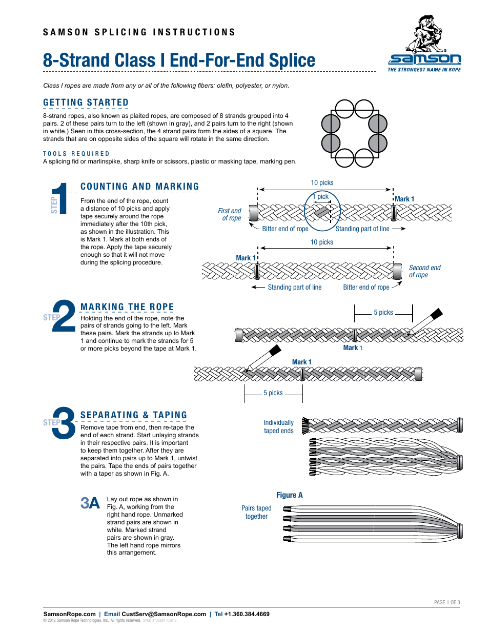 Samson 8-STRAND Class I End-for-End Splice User Manual | 3 pages