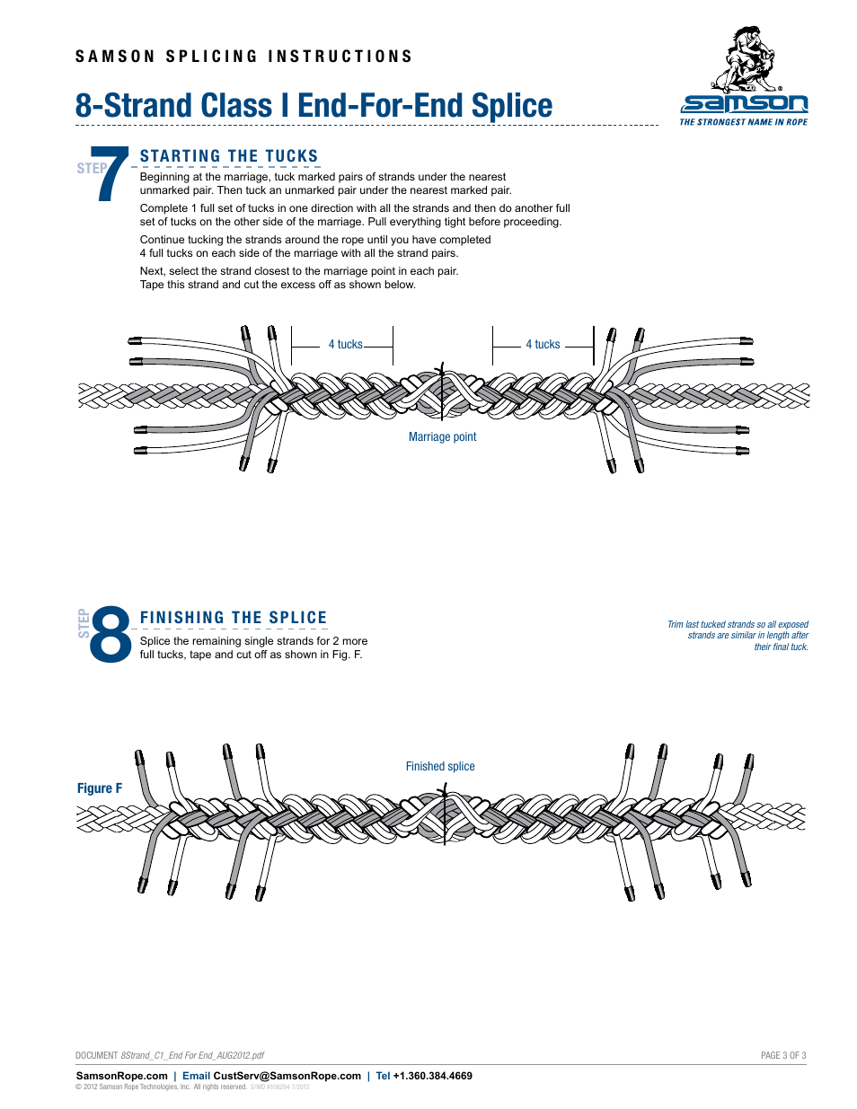 Strand class i end-for-end splice | Samson 8-STRAND Class I End-for-End Splice User Manual | Page 3 / 3